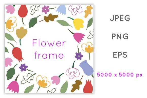 Download Simple Round Flower Doodle Frame - Premium Resources