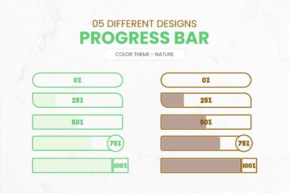 Download Loading Progress Bar Set - Nature Theme - Nature theme Collection