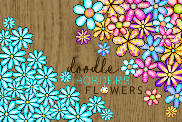 Download Watercolor Doodle Flower Page Borders - Premium Resources