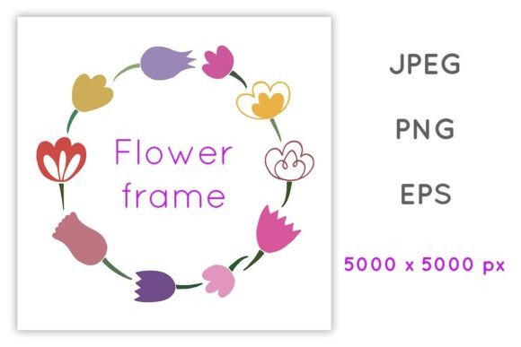 Download Simple Round Flower Doodle Frame - Premium Resources